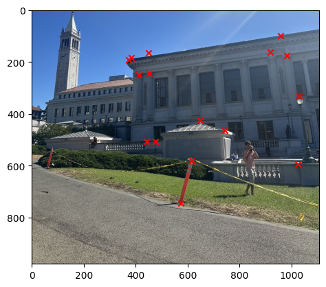 First Example First Image with Corresponding Points