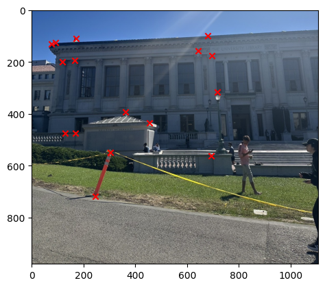 First Example Second Image with Corresponding Points