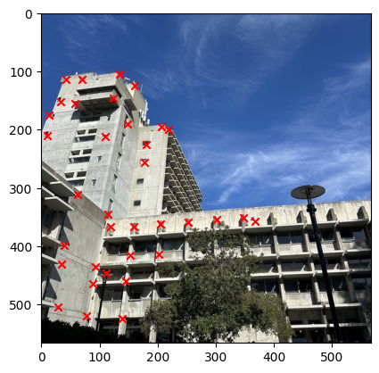 Third Example Second Image with Corresponding Points